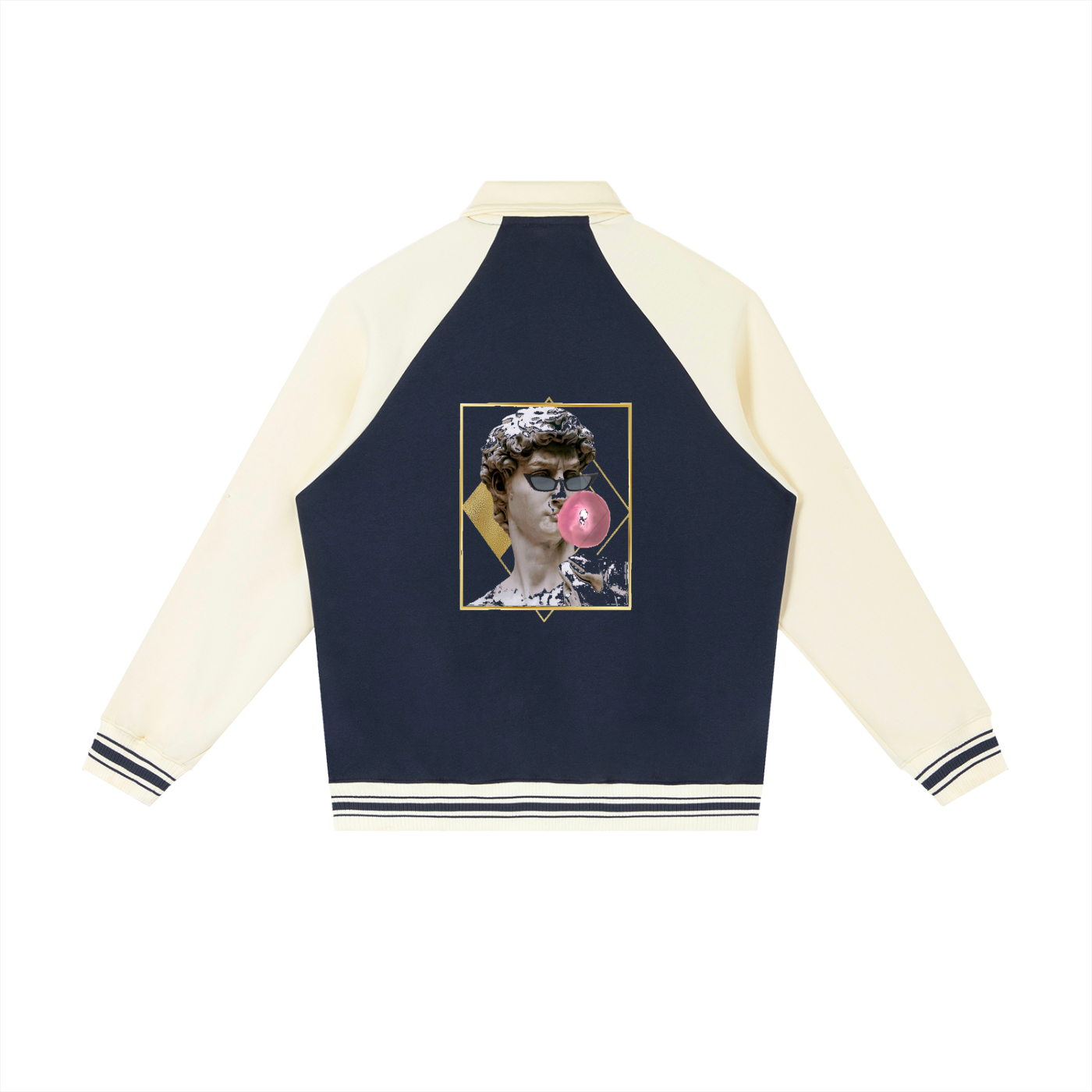 Contrast Raglan Sleeve Baseball Jacket