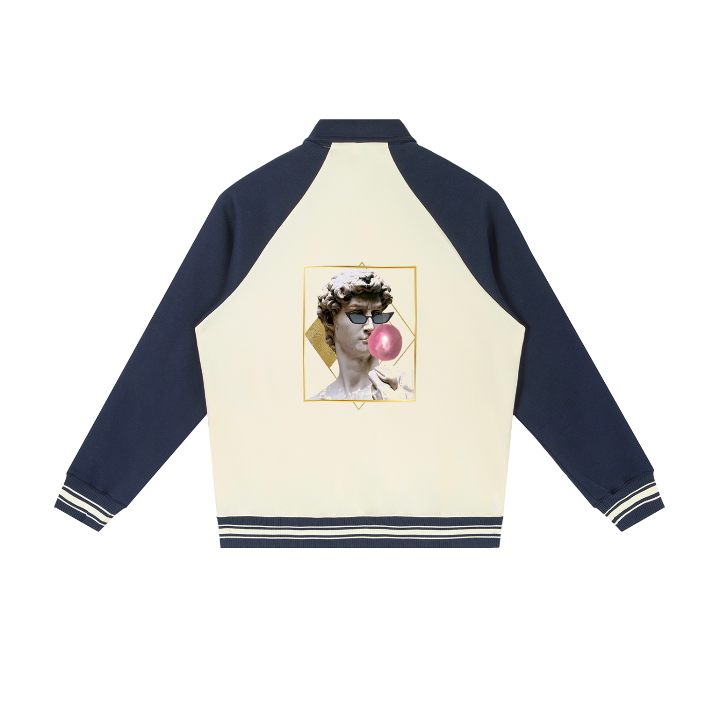 Contrast Raglan Sleeve Baseball Jacket