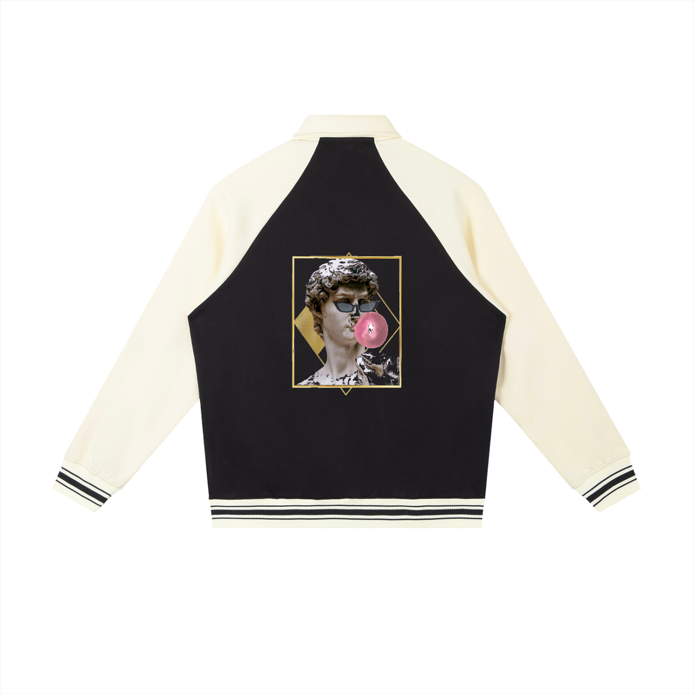 Contrast Raglan Sleeve Baseball Jacket